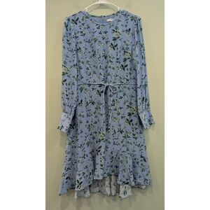 LK Bennett London Dr Emylou Blue Floral Long Sleeve Dress Size 12